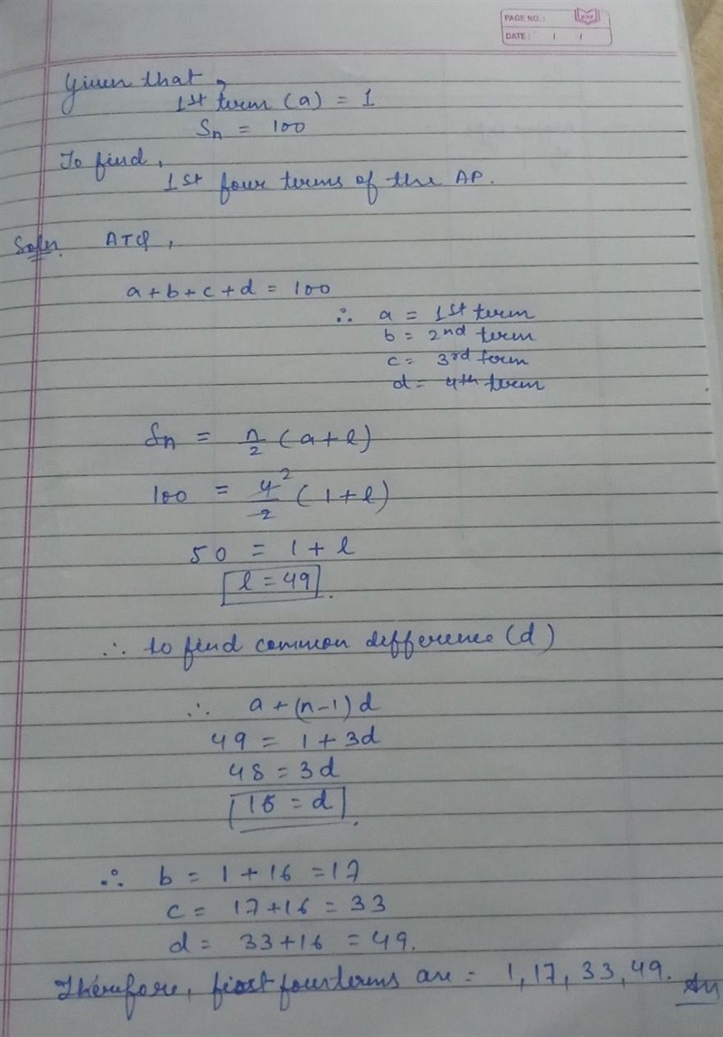 The first term of an arithmetic sequence is 1 and the sum of the first four terms-example-1