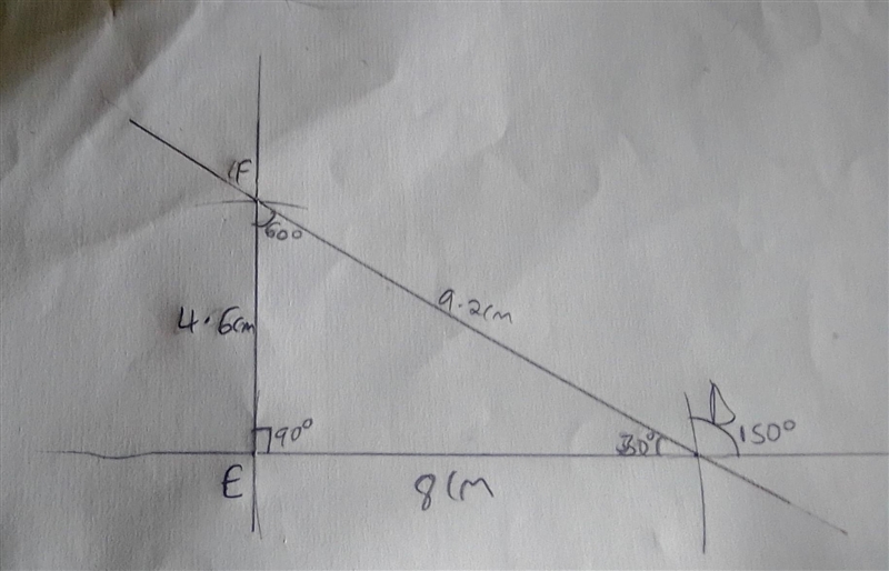 Using a compass, construct an accurate copy of triangle DEF. Check that EF = 4.6 cm-example-1