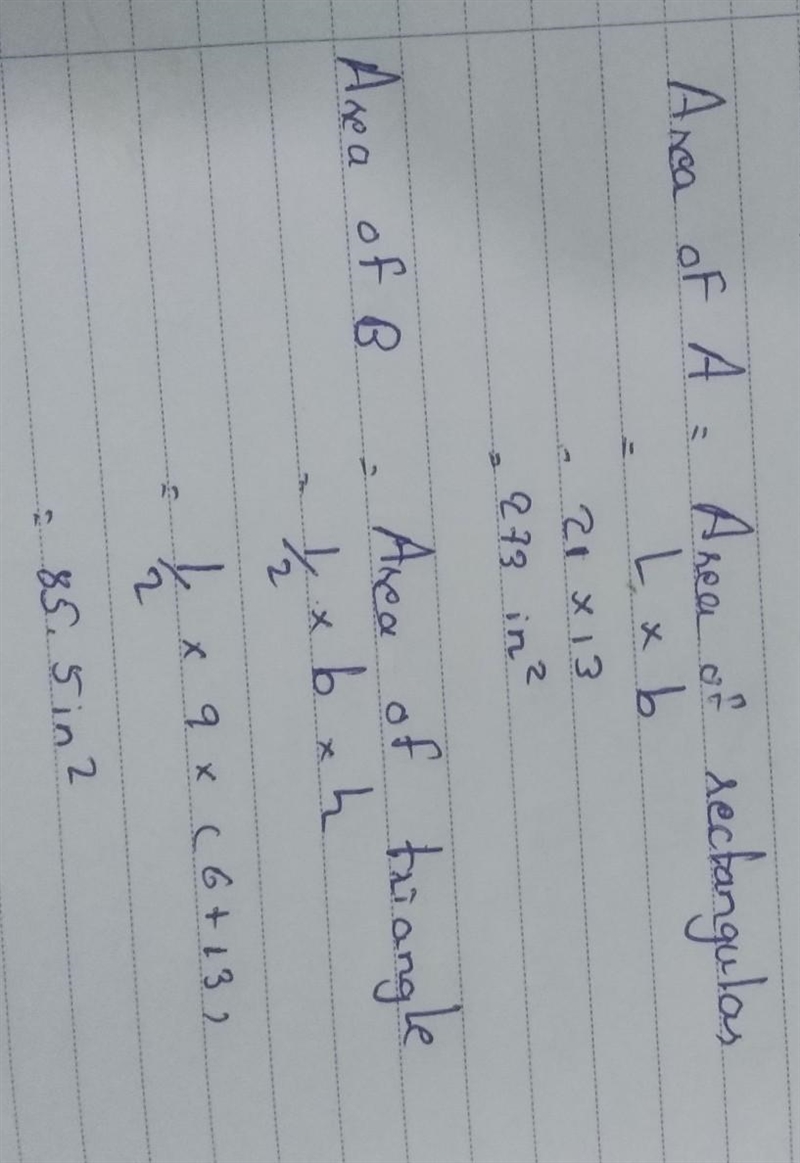 Find the total area of the composite figure below. SHOW ALL WORK.-example-5