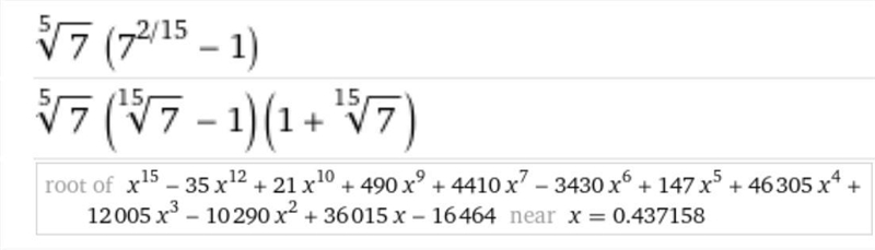 What is the simplest form of \sqrt[3]{7} -\sqrt[5]{7}-example-1