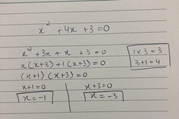 Factorise x^2+4x+3=0-example-1