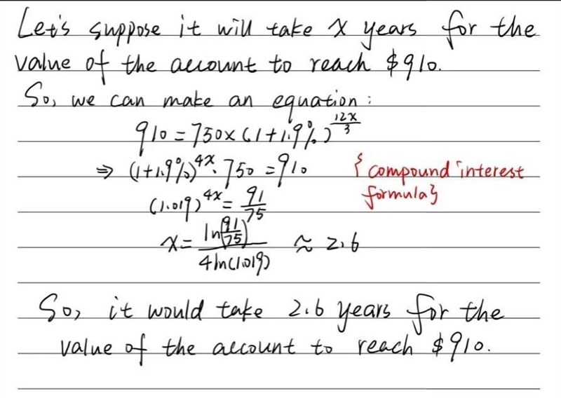 ASAP! Emma invested $750 in an account paying an interest rate of 1. 9% compounded-example-1