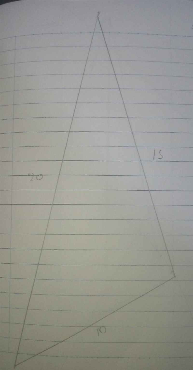 Is it possible to have a triangle with side lengths of 10cm 15cm and 20cm-example-1