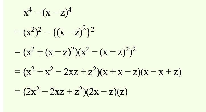 Factorize: x^4 - (x-z)^4-example-1