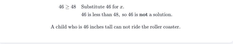 Anyone at least 48 inches may ride the ferris wheel. Represent this statement with-example-2