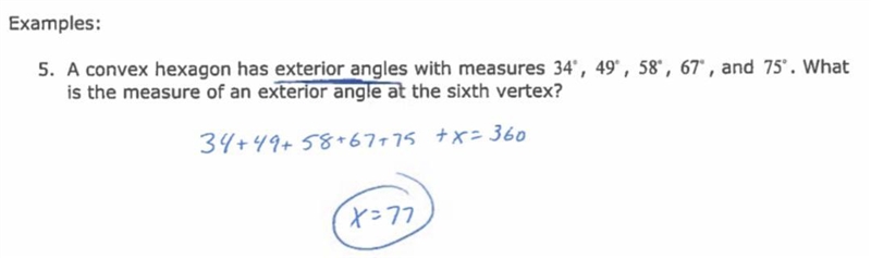 a convex hexagon has exterior angles of 33°, 38°, 27°, 43°, and 60°. what is the measure-example-1