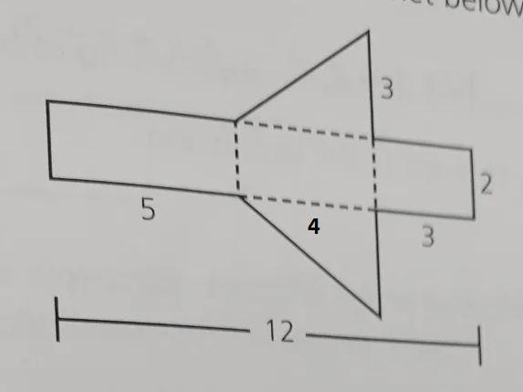 A triangular prism is unfolded to form the net below. 3 2 Ол 5 3 12 Part A: What is-example-1