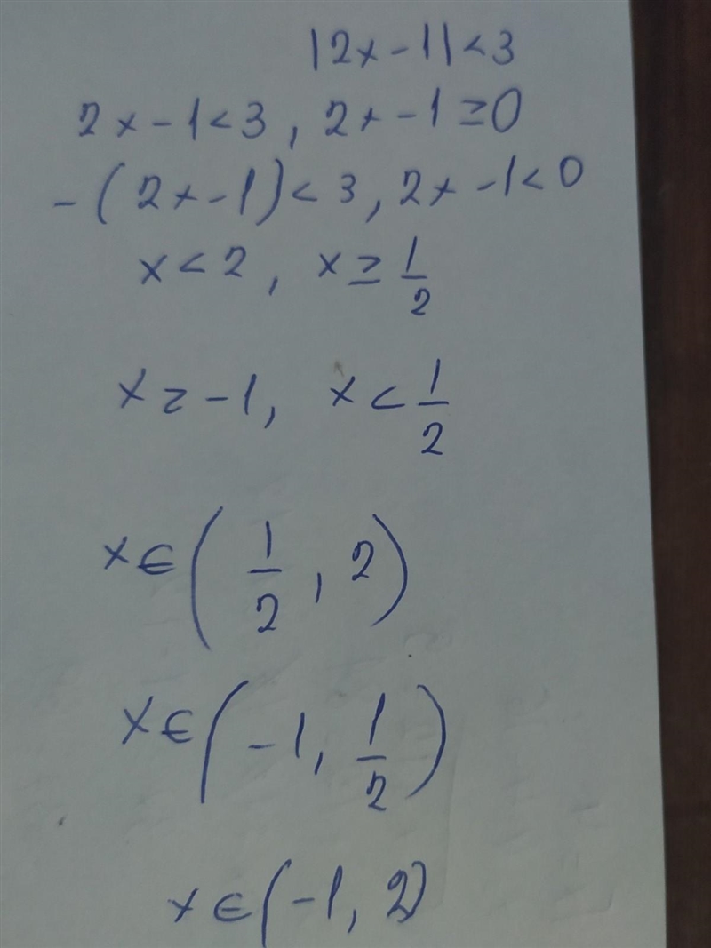 What nonnegative integers are solutions of the inequality | 2x - 1| <3 ? Show all-example-1