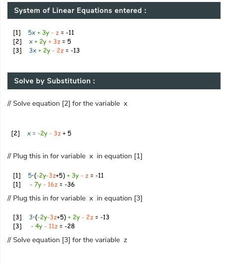 Solve this system using substitution:-example-1