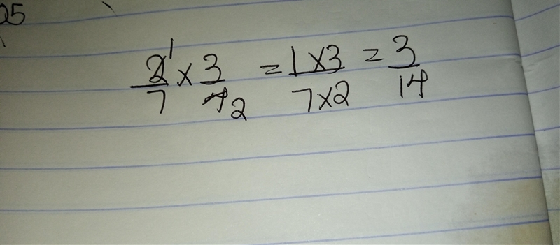 What is the product of 2/7 and 3/4-example-1