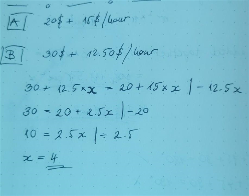 Use the make a table strategy for this question Company A rents a machine for a fixed-example-1