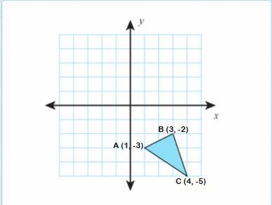 A triangle is shown.Drag graphs to the table to show the image of the triangle after-example-1