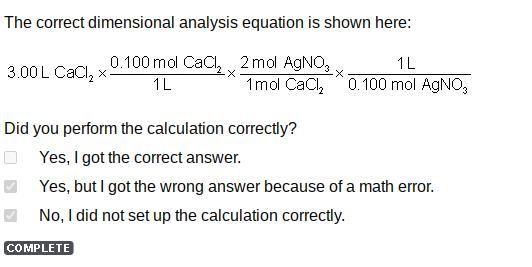 The correct dimensional analysis equation is shown here: 3. 00 liters upper C a upper-example-1