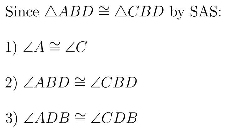 (1) In the adjacent figure, congruent sides of ABCD are shown by identical marks. State-example-1