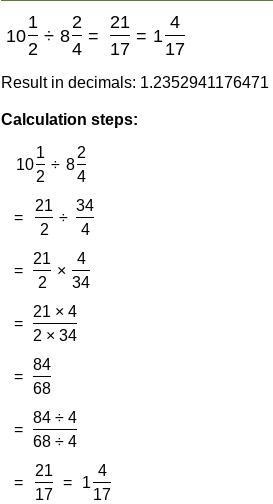 What is 10 1/2 ÷ 8 2/4-example-1