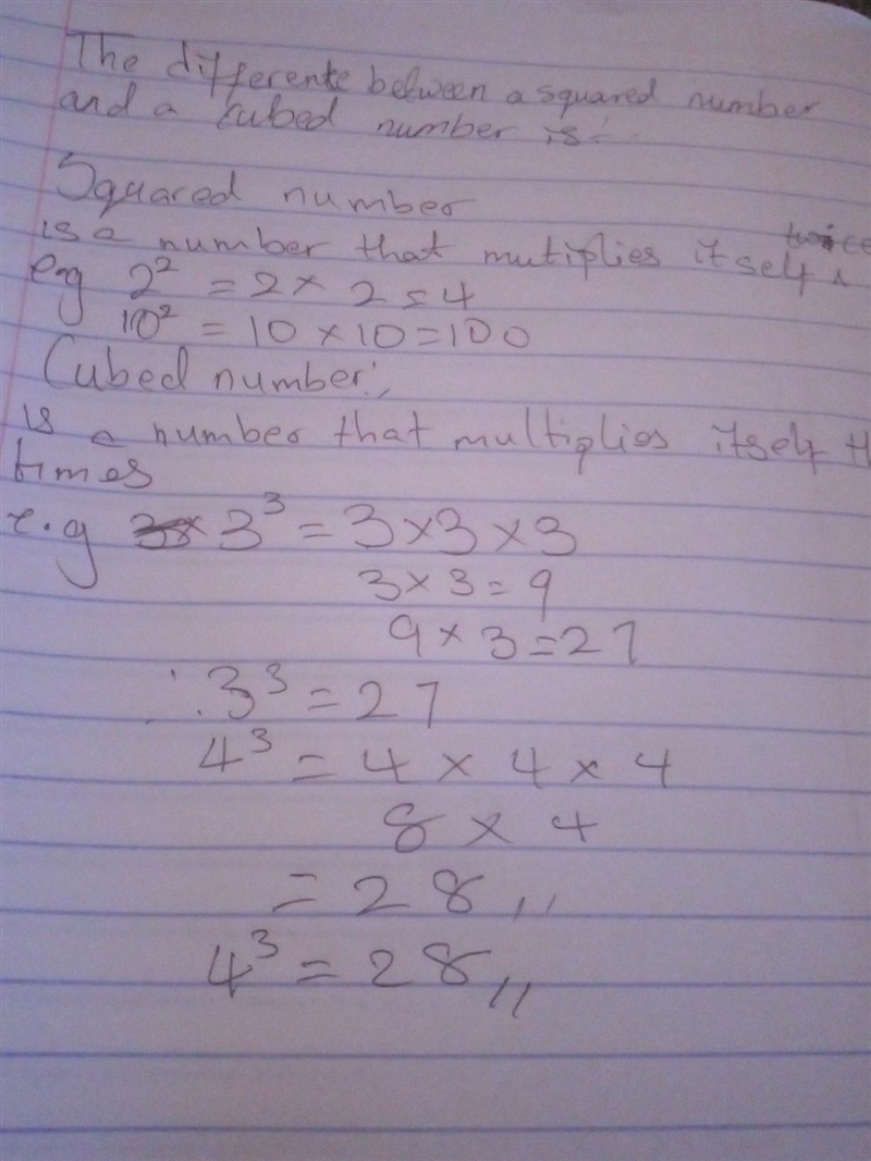 What is the difference between a squared number and a cubed number-example-1