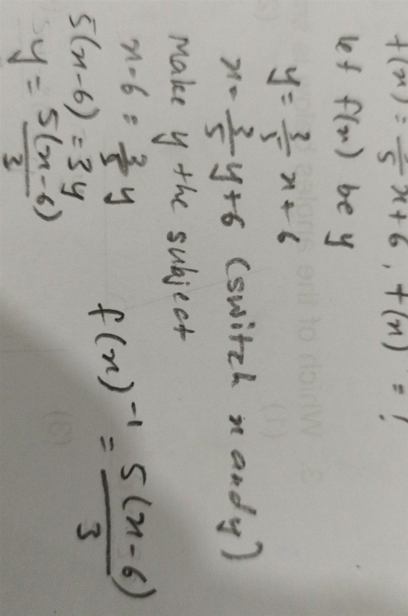 If f(x)=3/5 x+6 find f(x)^-1​-example-1