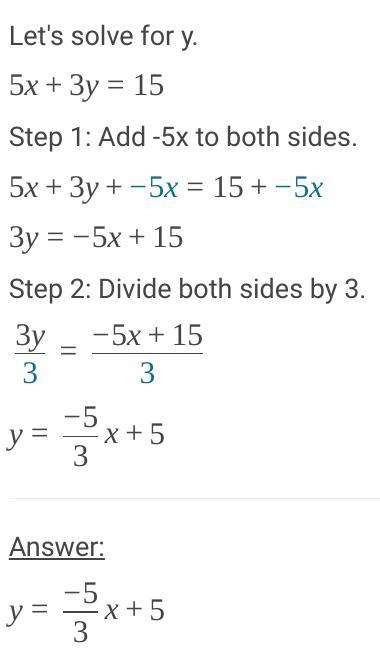 5x+3y=15 x+2y= -5 solve for x and y-example-3