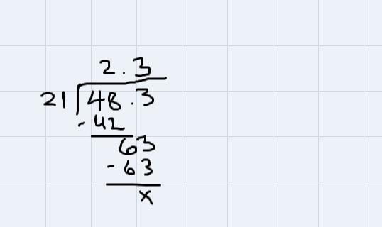 33.2 divided by 0.4 = ? 4.83 divided by 2.1 = ?-example-1