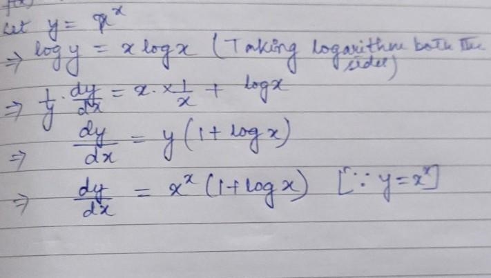 Differentiation of x raised to the power of x-example-1