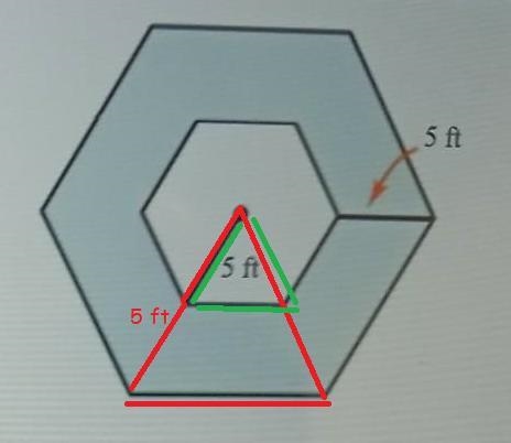 The polygons are regular polygons. Find the area of the shaded region.​-example-1