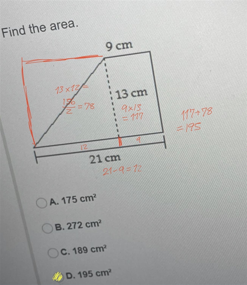 Find the area of the figure-example-1