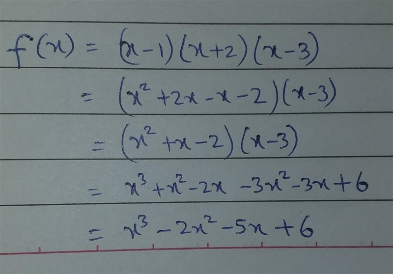 Write a polynomial function f(x) of least degree with the following zeros 1,-2, and-example-1