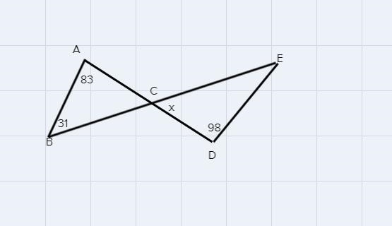 Write the number only For this figure, what is the value of x? ____°-example-1