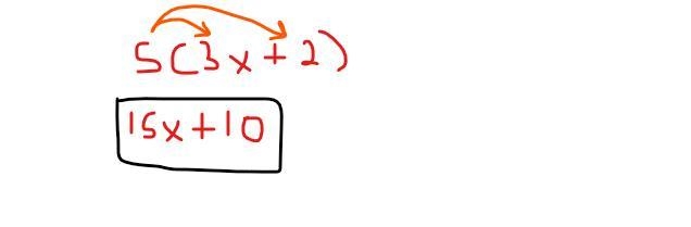 Simplify: 5(3x+2) algebra 9th on level-example-1