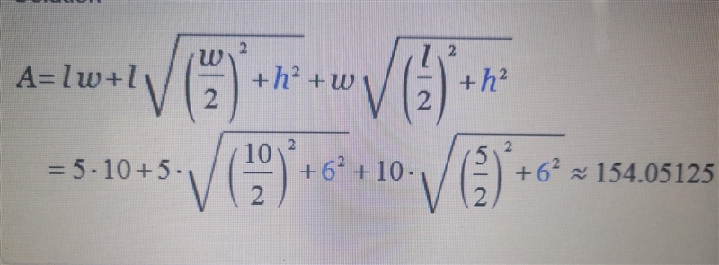 The total surface of a pyramid with dimension of 5×10 h=6​-example-1