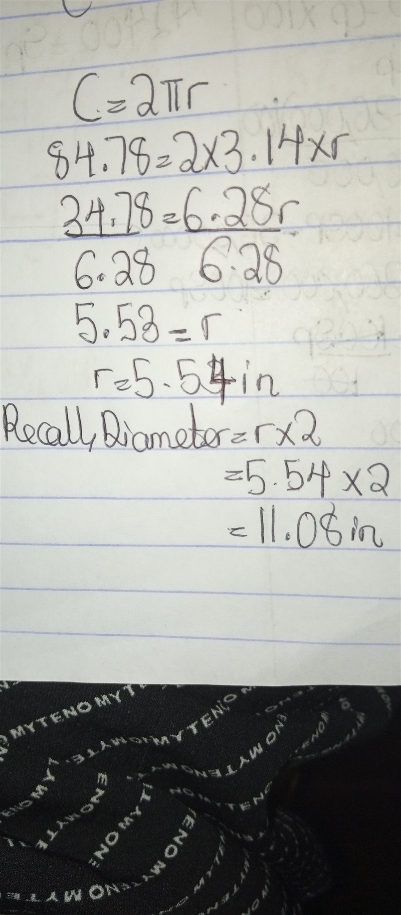 What is the diameter of a circle with a circumference of 84. 78 inches? Use 3. 14 for-example-1