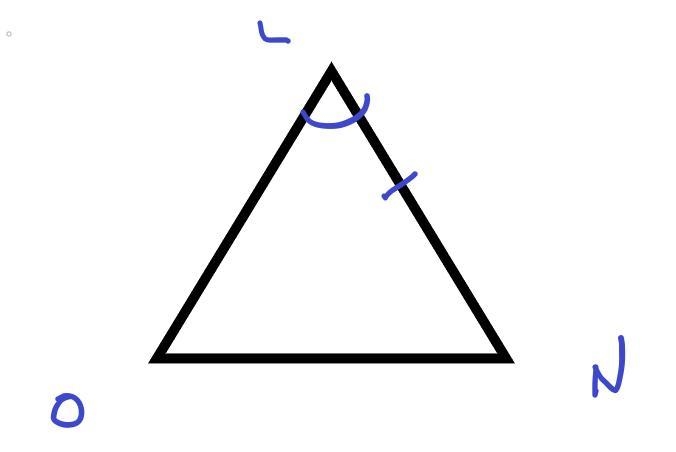 Triangles L O N and L M N share common side L N. Angles O L N and N L M are congruent-example-1