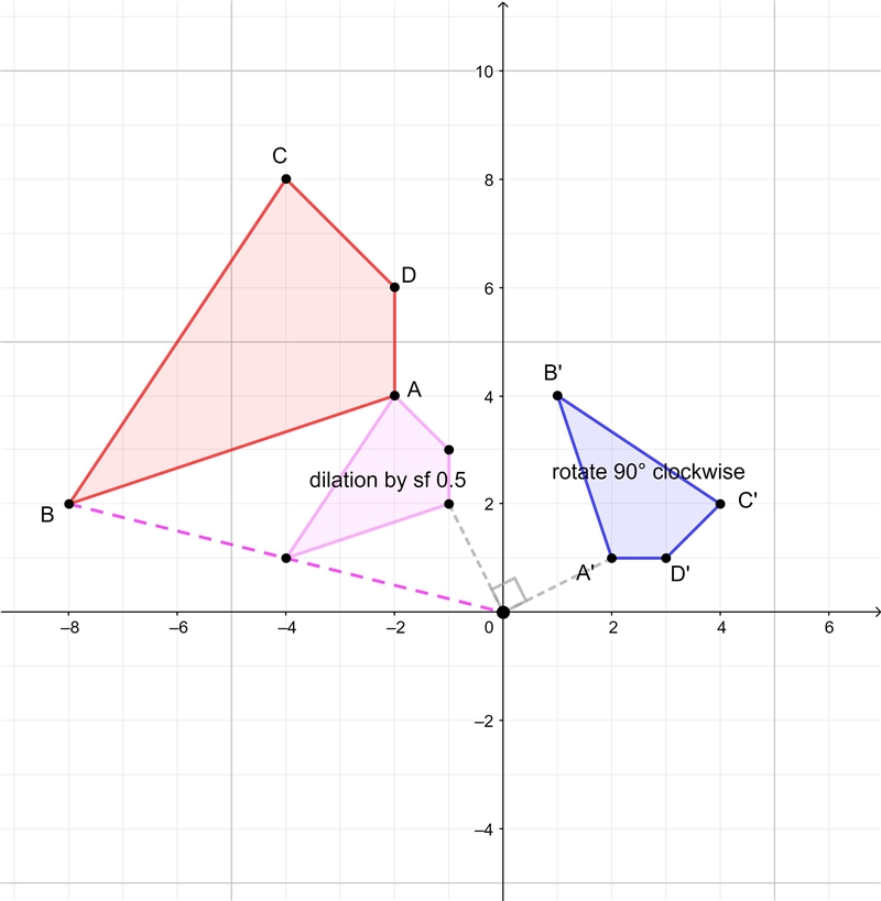 Determine a series of transformations that would map polygon ABCDE onto polygon A-example-1