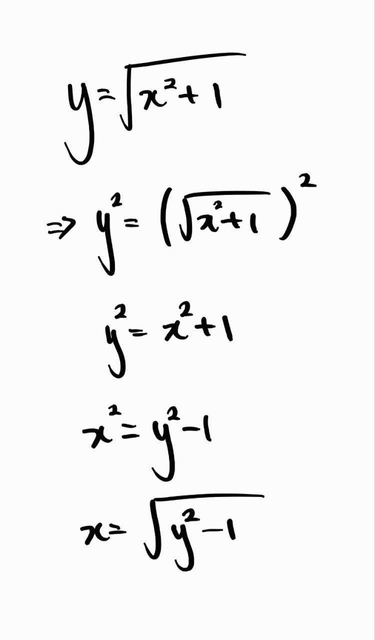 Make x the subject of the formula. y = √x² +1-example-1