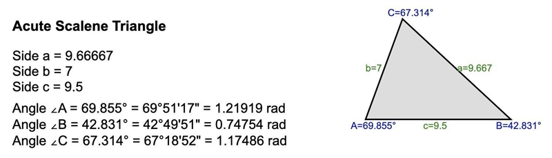 In triangle FGH, GH = 9 2/3 and FH = 7 and FG = 9 1/2 . Which is the largest angle-example-1