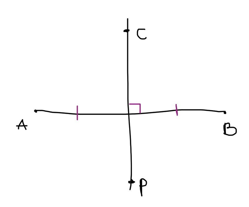 )Line CP is a perpendicular bisector to line segment AB. If-example-1