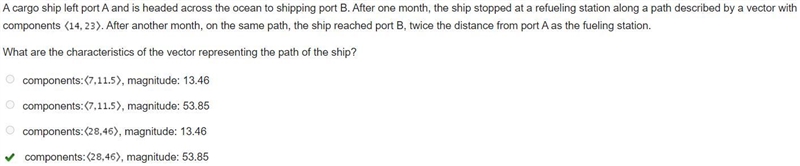 A cargo ship left port a and is headed across the ocean to shipping port b. After-example-1