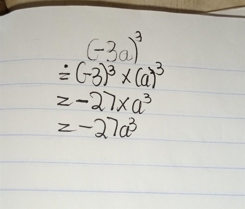 Pls help simplify ( - 3a {}^(2) ) {}^(3) ​-example-1