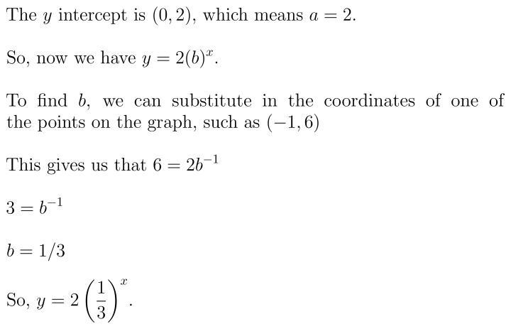 Write the equation of the graph in y=ab^x form.-example-1