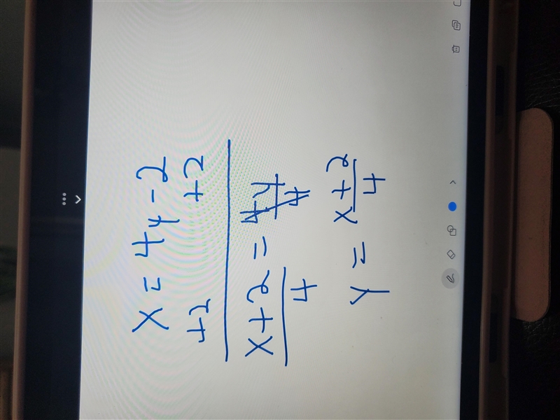 Solve the equation for y. x = 4y-2 y=-example-1