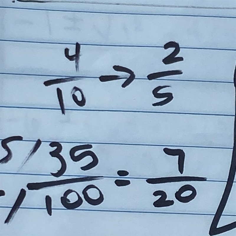 TwT can someone help me Convert 0.4 to a fraction Convert 0.35 to a fraction-example-1