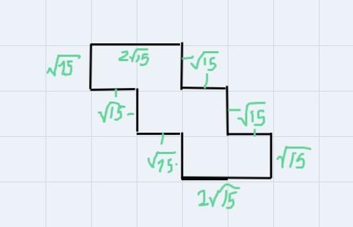 The figure below is made from squares given the area of the figure find its perimeter-example-1