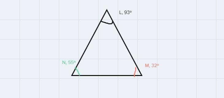 Find the measure of the three angles in triangle LMN based on the information given-example-1