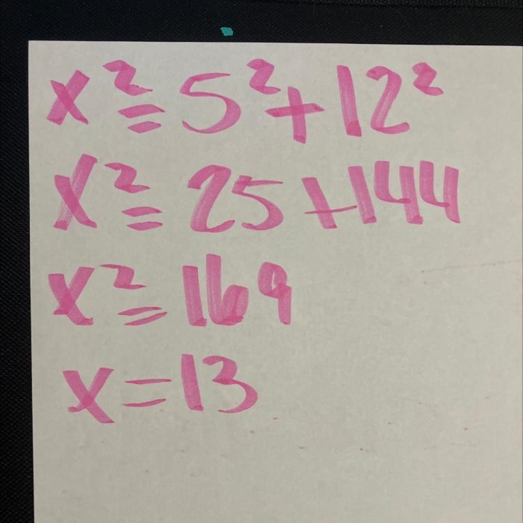 Given the right triangle below, if AB = 12 and BC = 5, find AC.-example-1