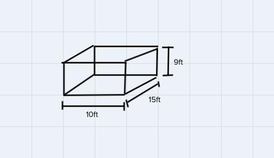 Her room is a rectangular prism shape whose floor is 10 ft by 15 ft. Her walls are-example-1