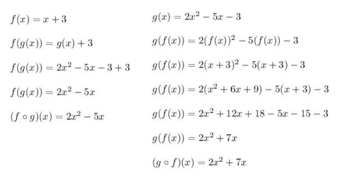 4. Find (f◦g)(x) and (g◦f)(x) and the domain of each. ​f(x)=x+3​, ​g(x)=-example-1