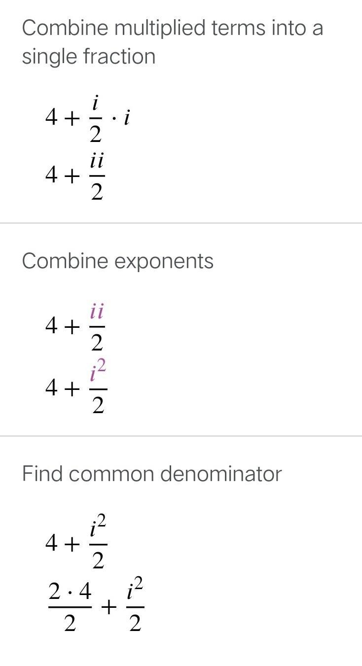 What is the quotient of (4+i)/2i ?-example-1