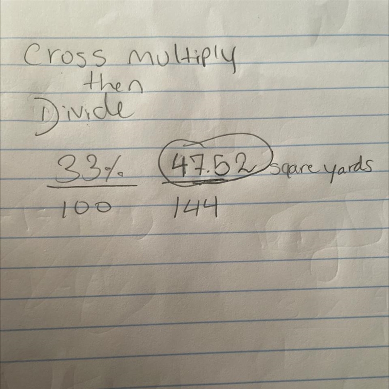 Richard wants to weed 33% of his garden today. The total garden is 144 square yards-example-1