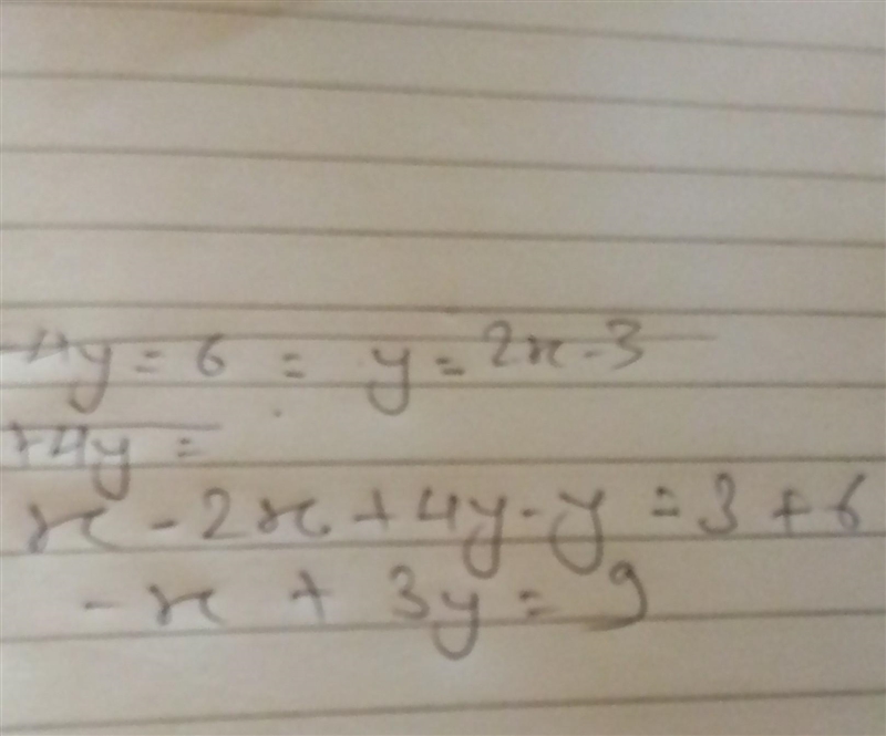 How many solutions does this system have? x+4y=6 y=2x-3 Oone Otwo Oan infinite number-example-1