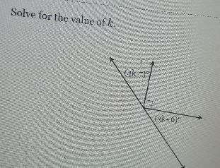 Solve for the value K: (4k-7)° (3k+6)°-example-1